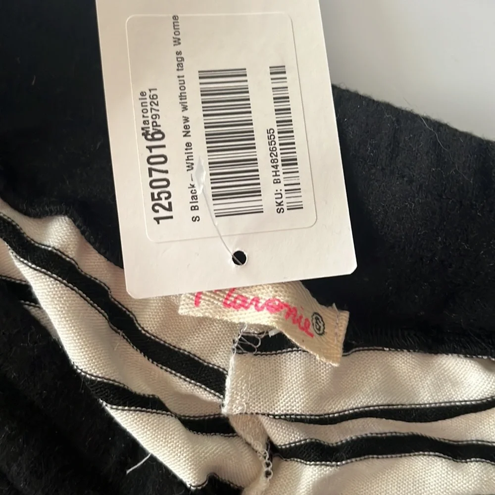 NWT ANTHROPOLOGIE Maronie Black & White Striped Casual Shorts